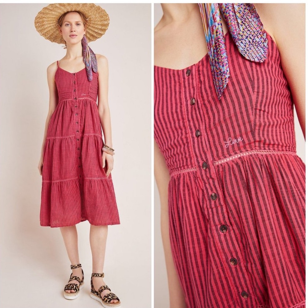 NWT Anthropologie Sundry Elena Tiered Midi Dress